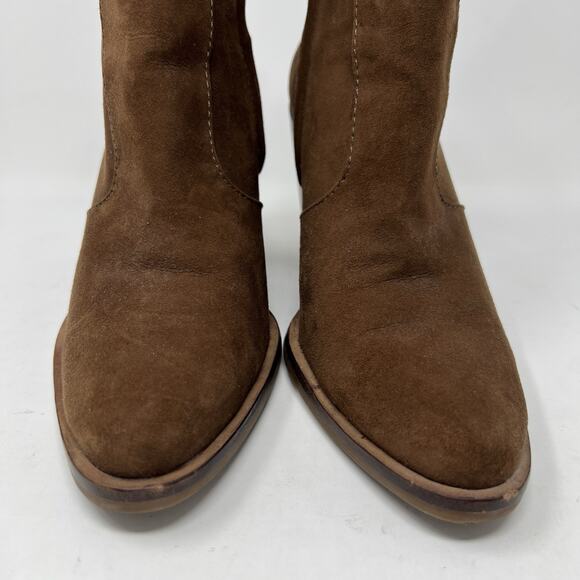 Gianni Bini Tovyy Booties Brown Suede Leather Block Heel Zip Up Women’s Size 7.5 - Picture 6 of 13
